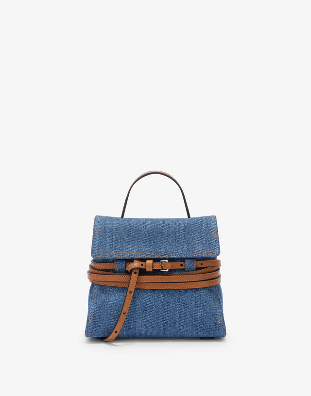 Bolso de mano pequeño Moschino Tie Me Blue Denim Moschino 0
