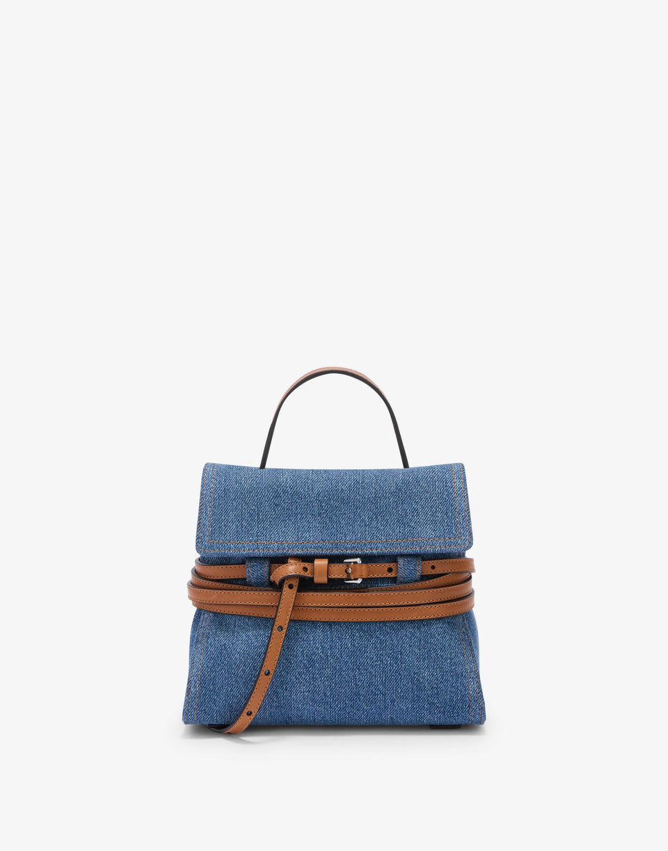 Bolso de mano pequeño Moschino Tie Me Blue Denim Moschino 0