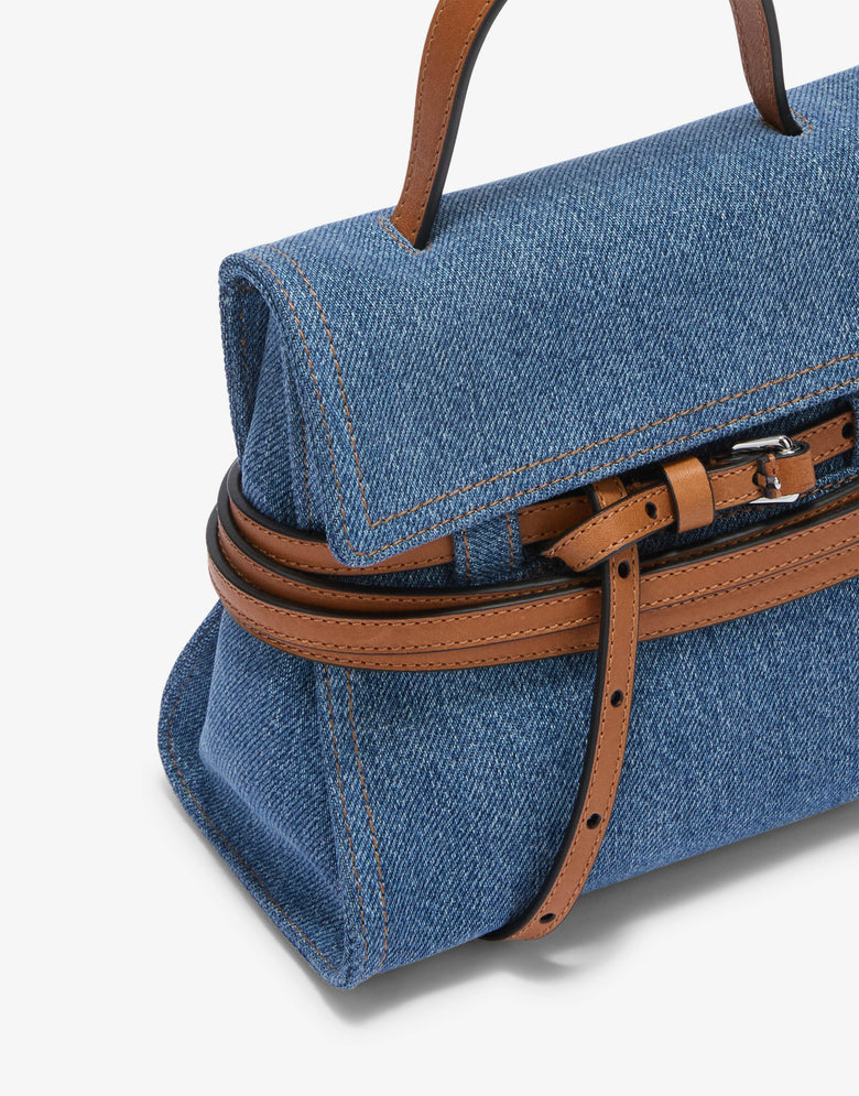 Bolso de mano pequeño Moschino Tie Me Blue Denim Moschino 3