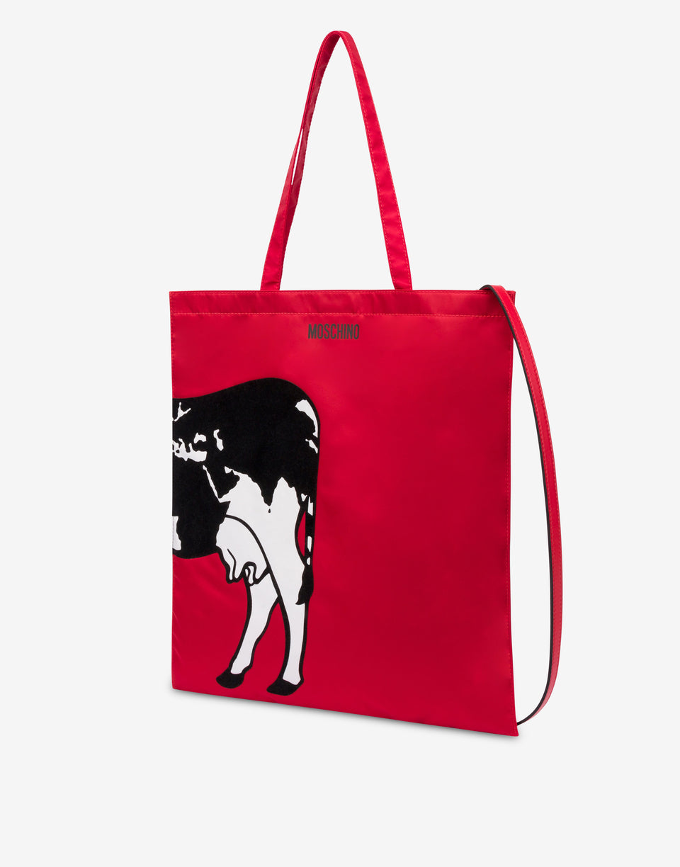 Tote estampado Archive Cow Rojo Moschino 1