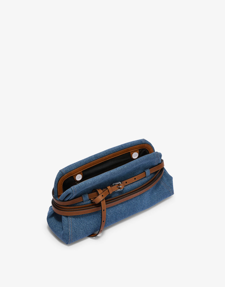 Moschino Tie Me Large Clutch Bag Blue Denim Moschino 2