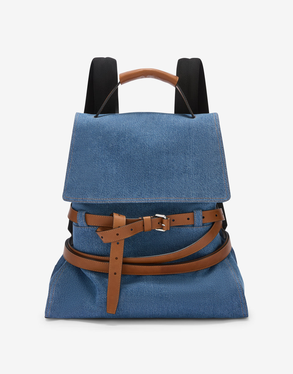 Mochila grande Moschino Tie Me Blue Denim Moschino 0