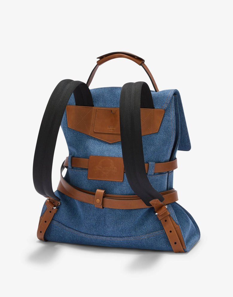 Mochila grande Moschino Tie Me Blue Denim Moschino 1