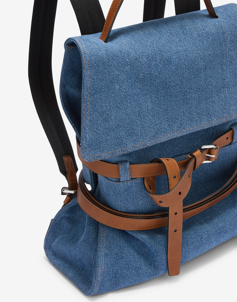 Mochila grande Moschino Tie Me Blue Denim Moschino 3