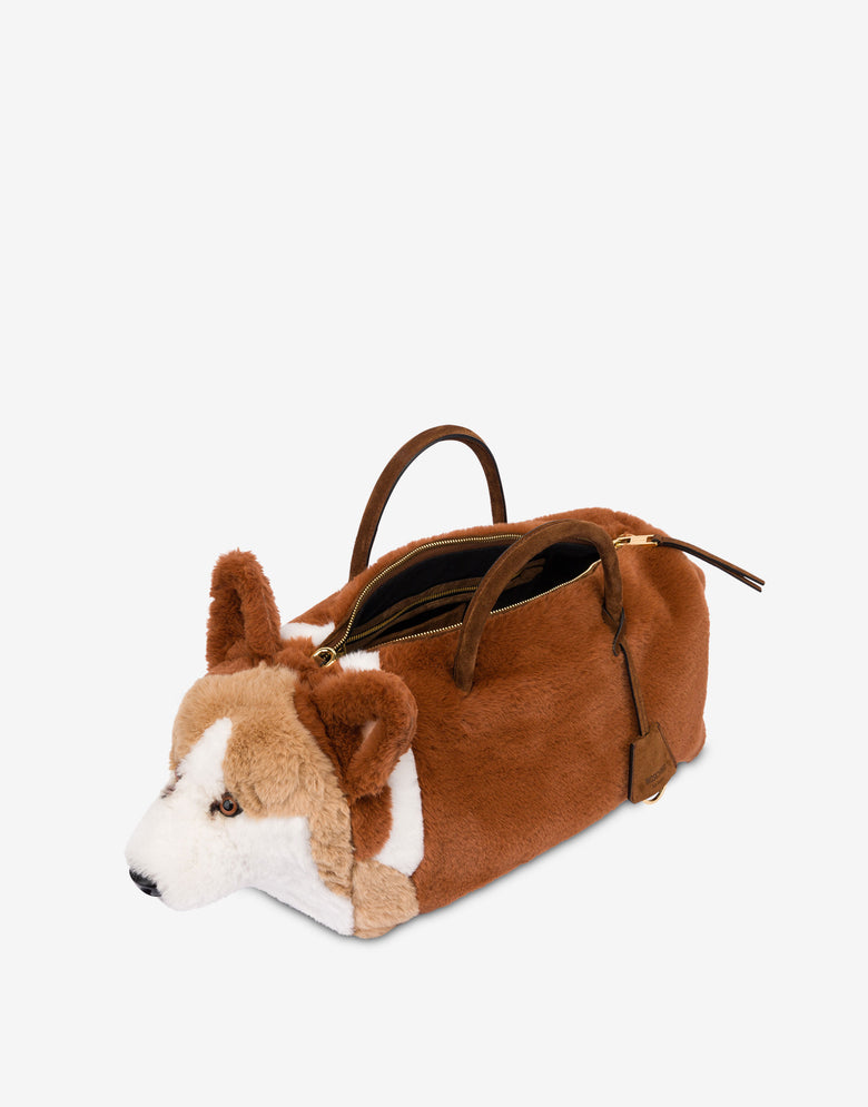 柯基犬手提包 Brown Orange Moschino 2
