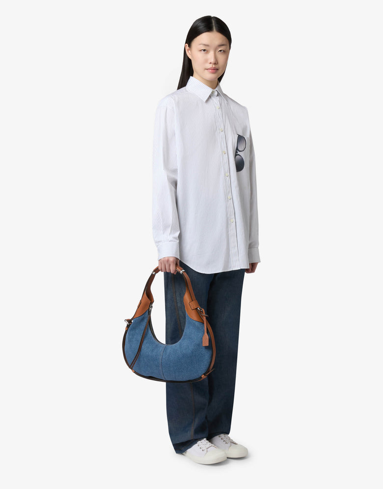 Moschino Handle Me Hobo Bag Blue Denim Moschino 4