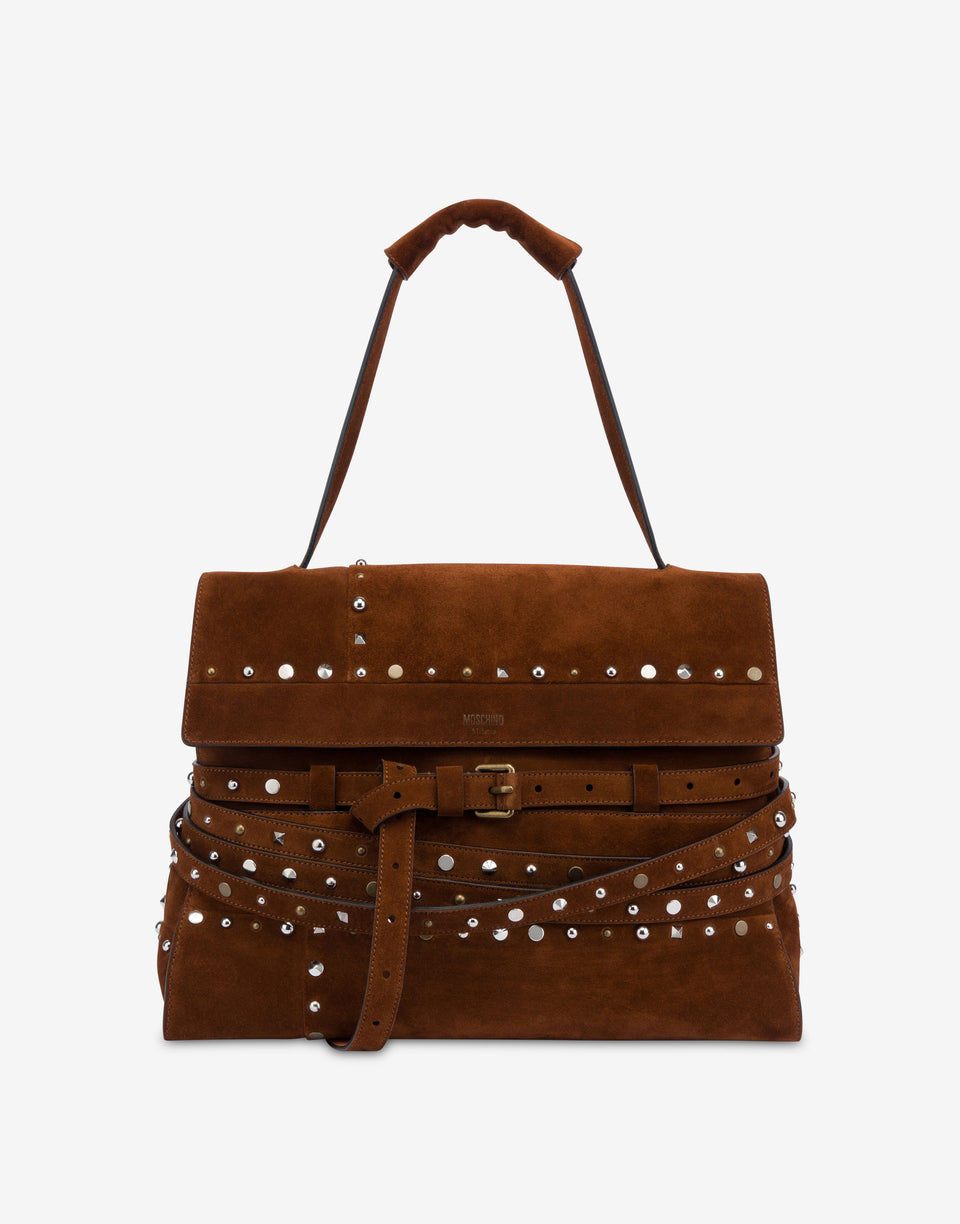 Moschino Tie Me Medium Shoulder Bag Brown Moschino 0