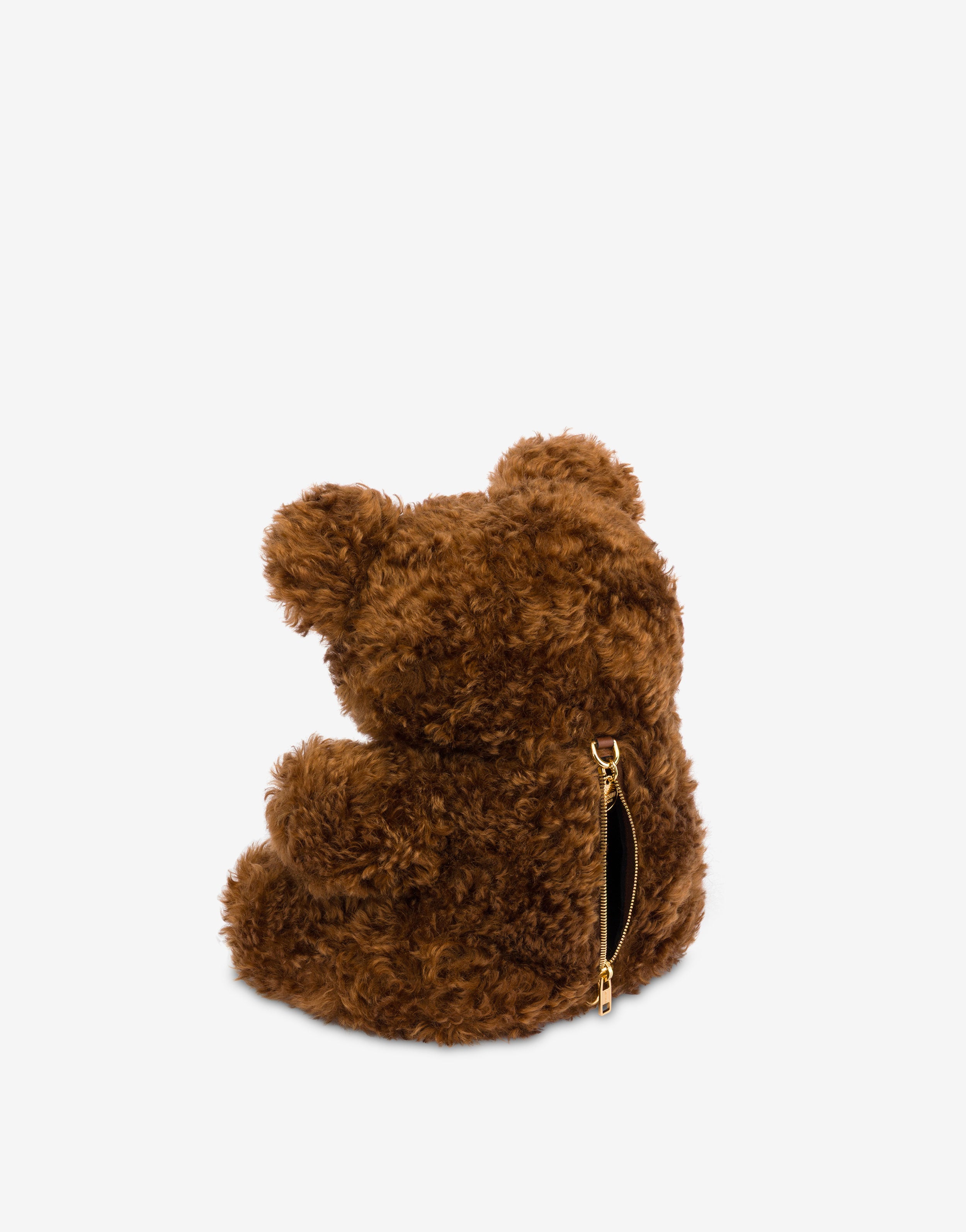 美品 MOSCHINO brush logo teddy bearショルダー Moschino Moskino Teddy Bear Shoulder Bag Leather Black Ladies Used