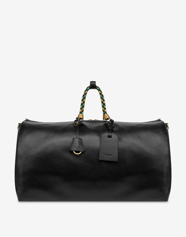 Large Braided Cord Boston Bag Black Moschino 0