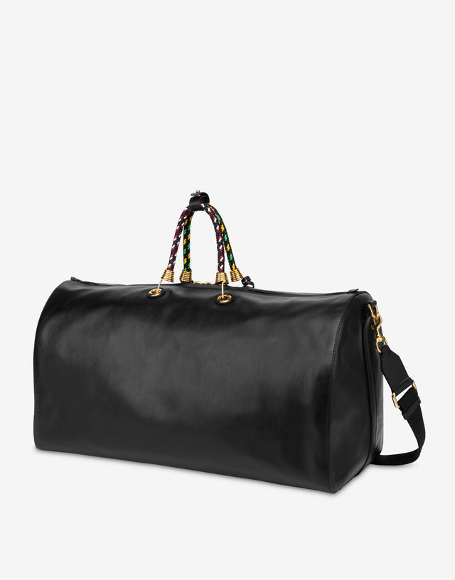Large Braided Cord Boston Bag Black Moschino 1