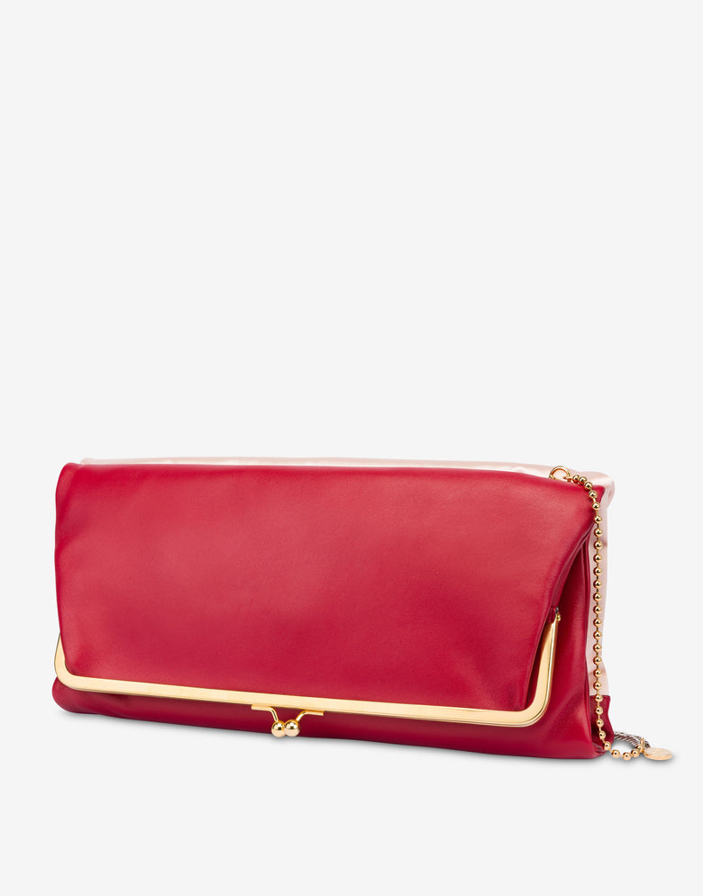 Large Double Clutch Bag Pink Moschino 1