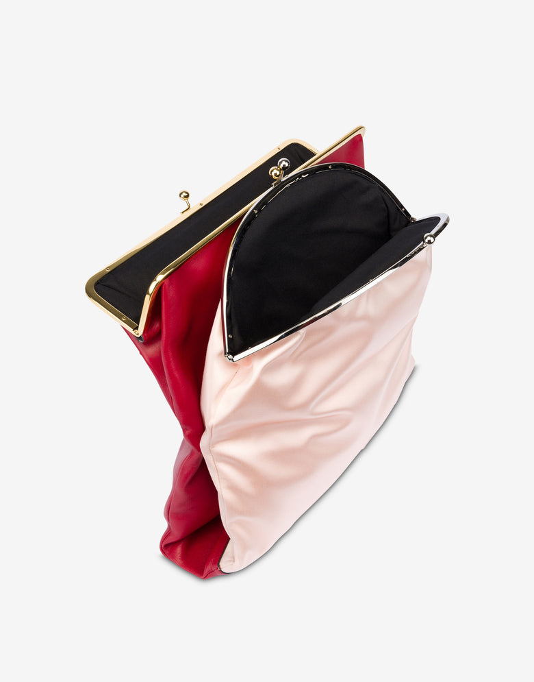 Large Double Clutch Bag Pink Moschino 2