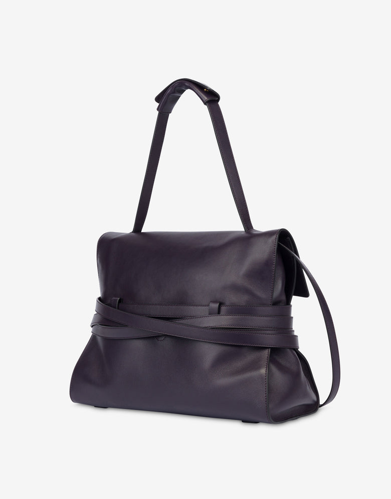 Medium Moschino Tie Me Bag Deep purple Moschino 1