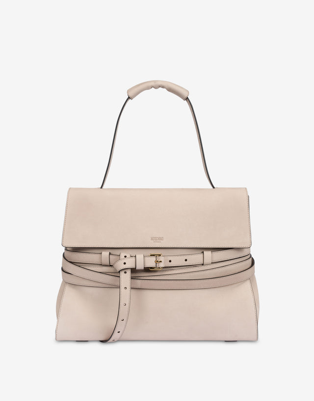 Bolso de mano mediano Moschino Tie Me Gris Moschino 0