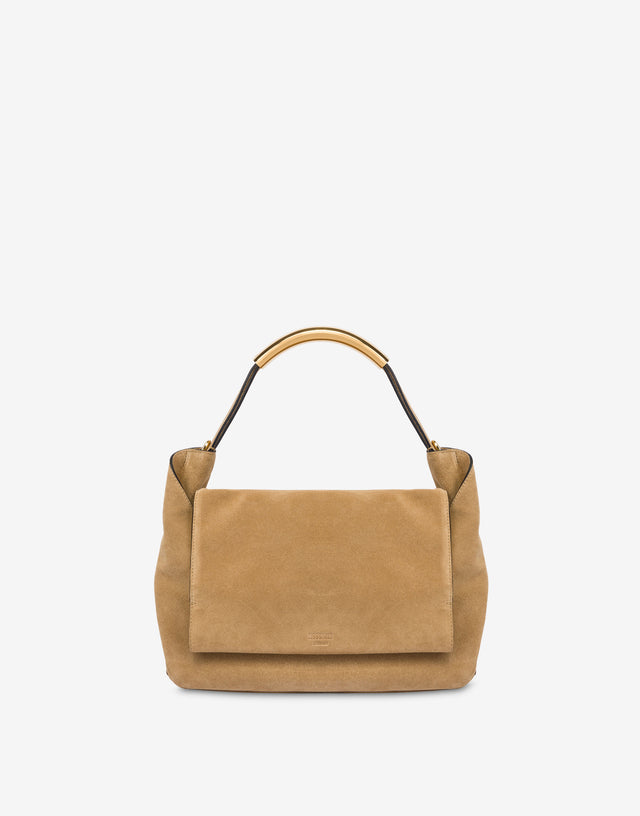 Braided Suede Handle Me Bag Beige Moschino 0