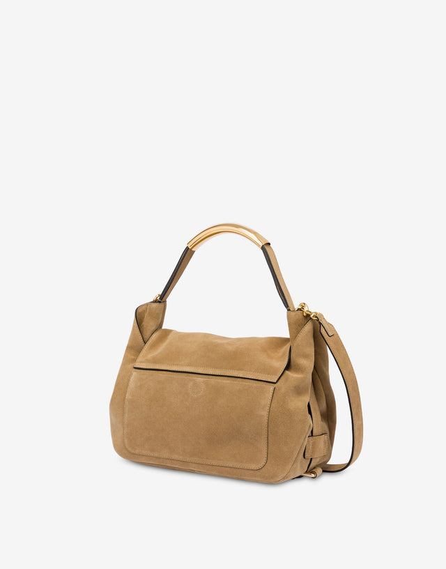 Braided Suede Handle Me Bag Beige Moschino 1