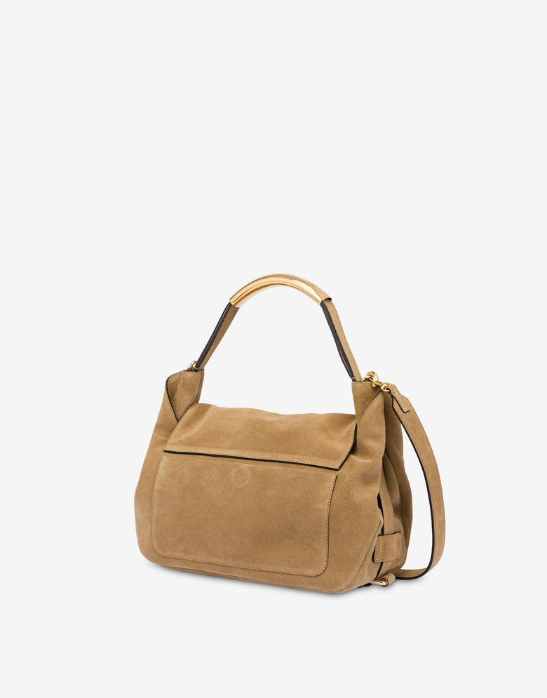 Braided Suede Handle Me Bag Beige Moschino 1