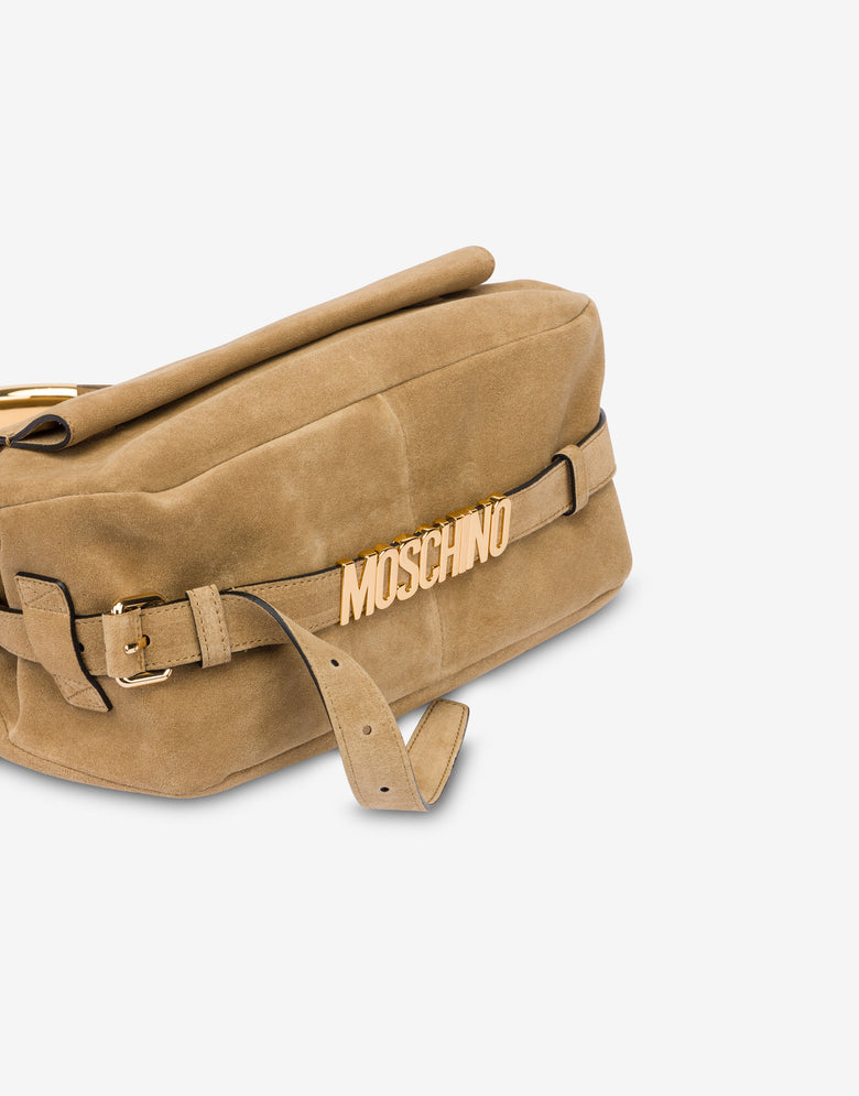 Braided Suede Handle Me Bag Beige Moschino 3