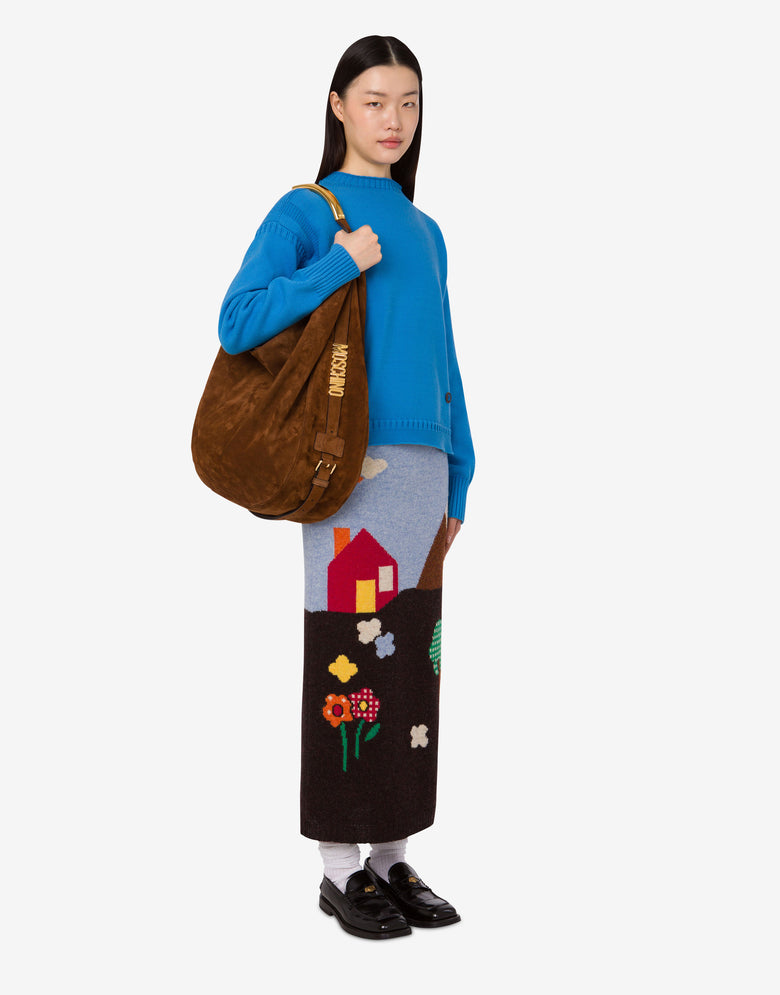 Moschino Handle Me 大号肩背包 棕色 Moschino 4