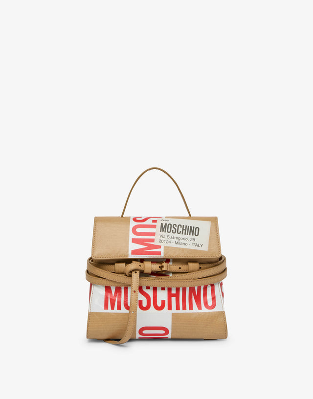 Bolso de mano pequeño Moschino Tie Me Beige Moschino 0