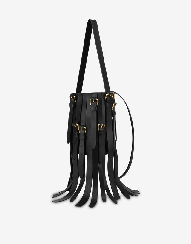 Bolso multibolsillos de napa Negro Moschino 1