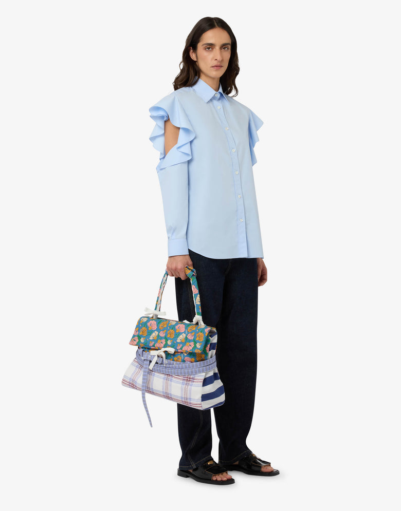 Bolso de mano mediano Moschino Tie Me Celeste Moschino 4