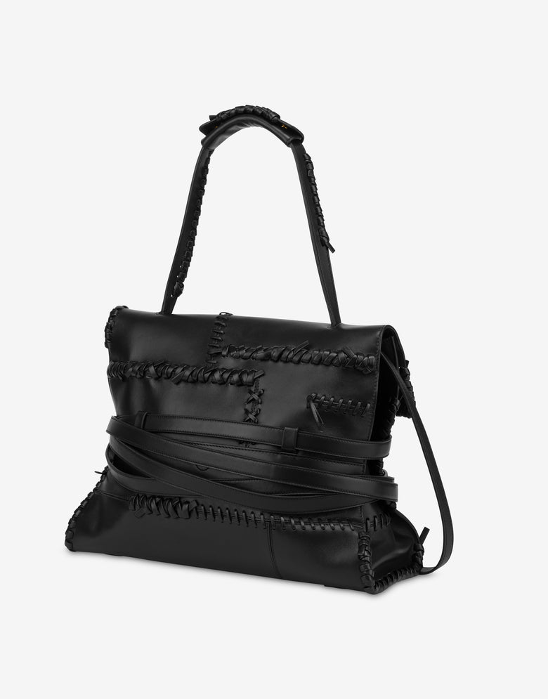 Bolso Moschino Tie Me con costura Medium Negro Moschino 1