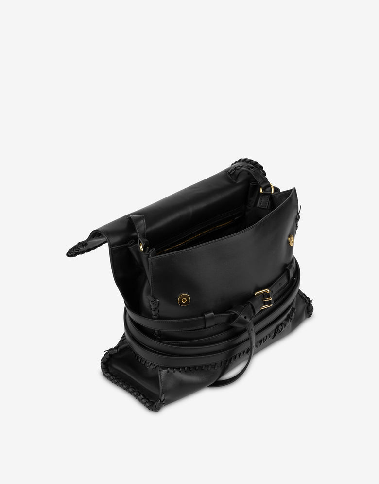 Bolso Moschino Tie Me con costura Medium Negro Moschino 2