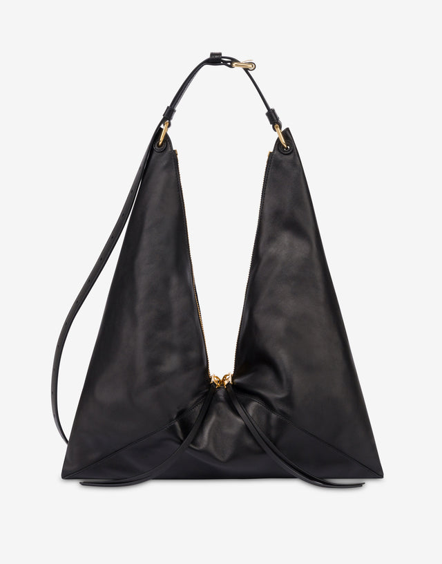 Nappa leather hobo bag Black Moschino 0