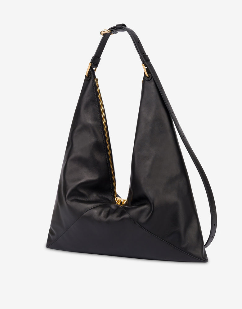 Bolso hobo de napa Negro Moschino 1