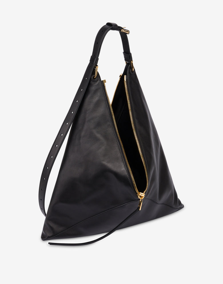 Bolso hobo de napa Negro Moschino 2