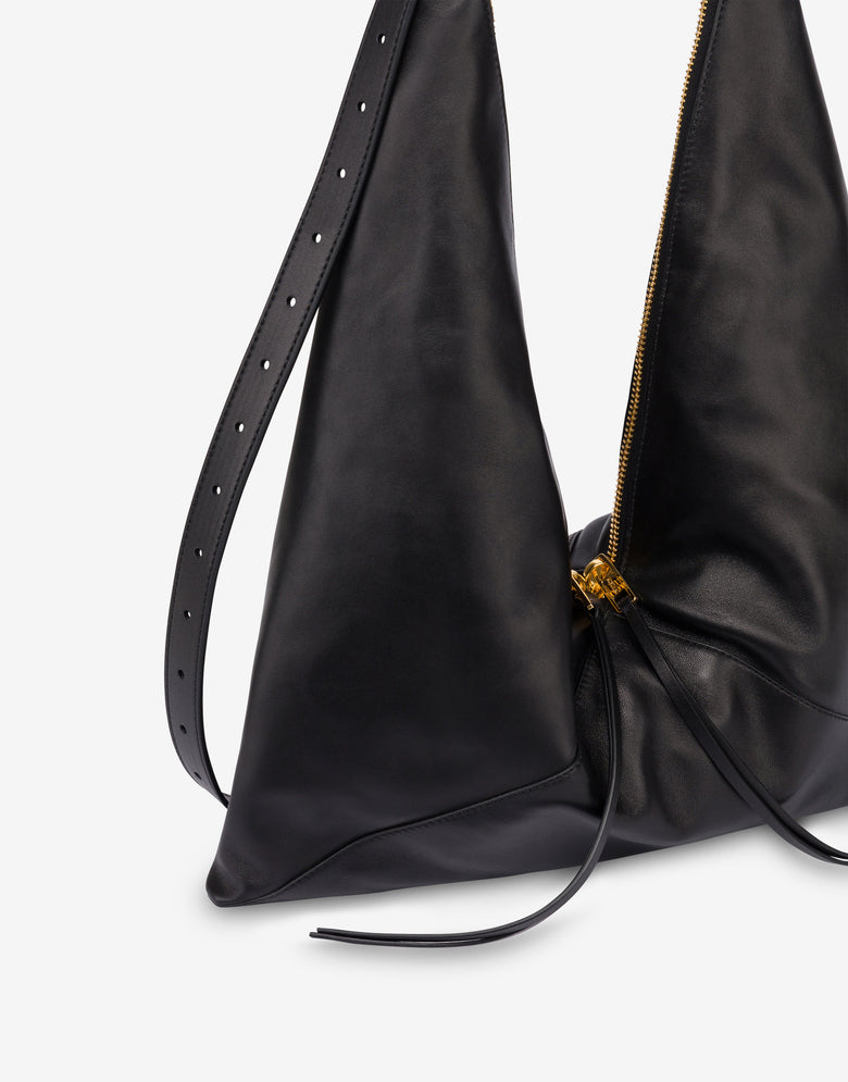 Bolso hobo de napa Negro Moschino 3