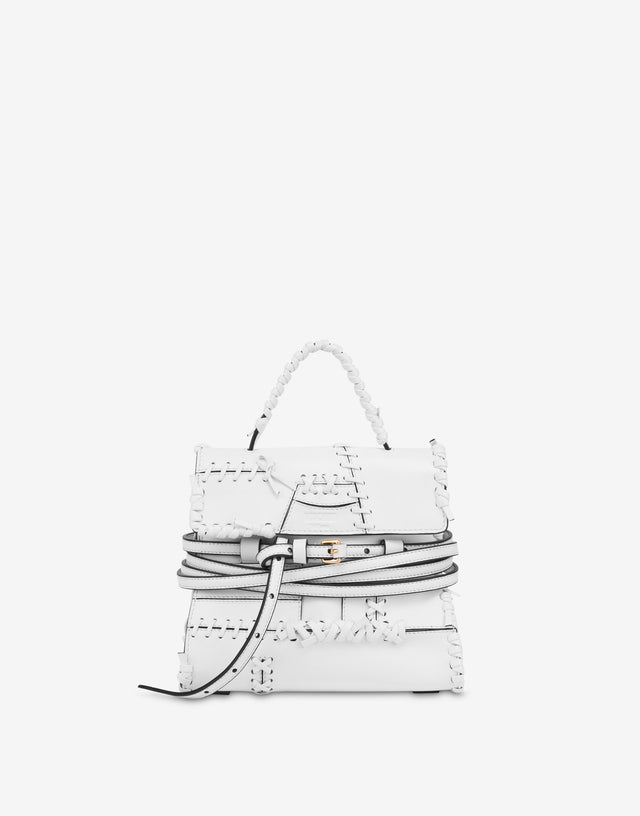 Moschino Tie Me bag with stitching Small White Moschino 0