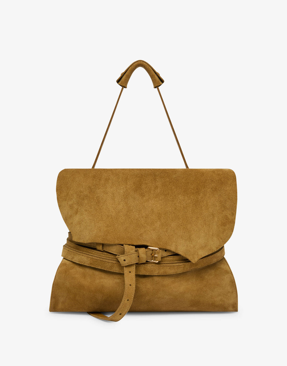 Moschino Tie Me 中号手提包 Mustard Moschino 0