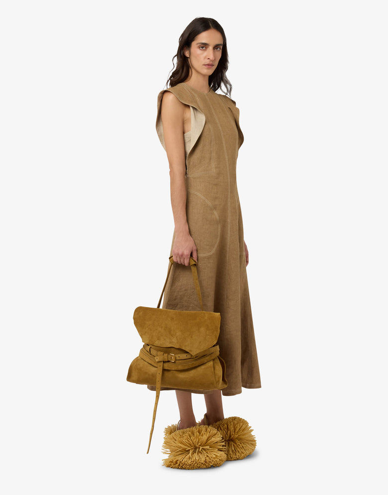 Moschino Tie Me 中号手提包 Mustard Moschino 4