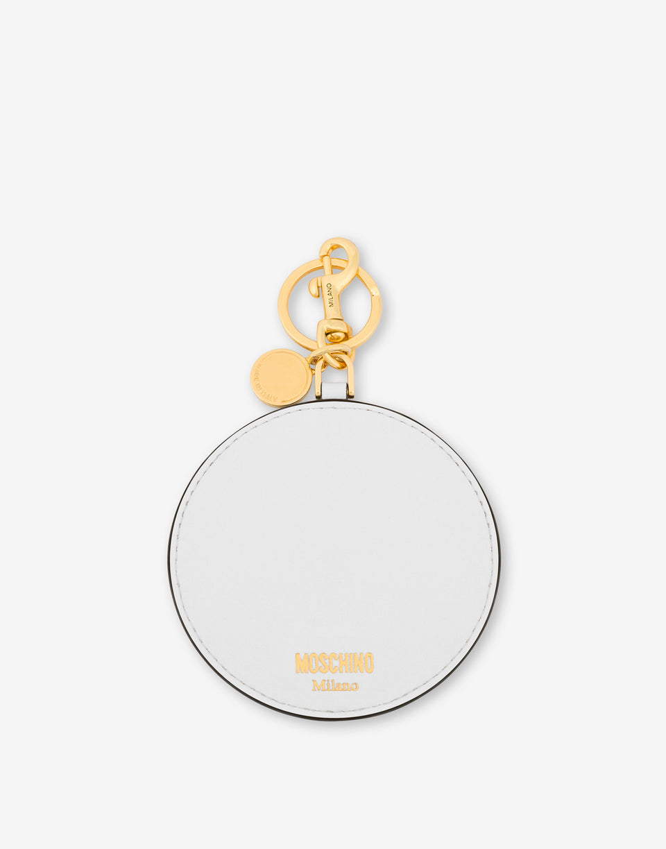 Drawings calfskin keychain White Moschino 1
