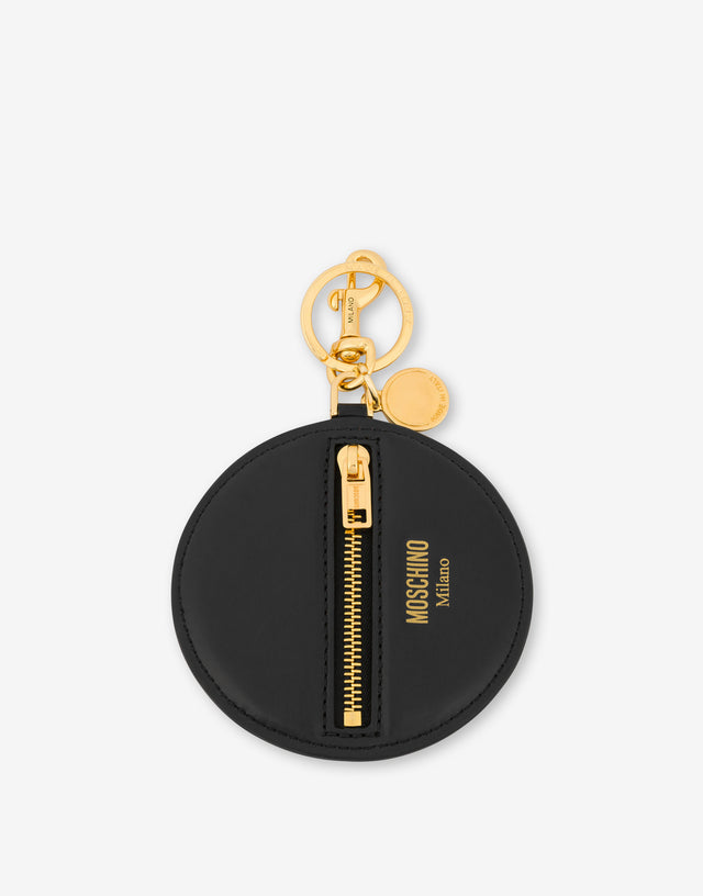 Big Heart calfskin keychain Black Moschino 1