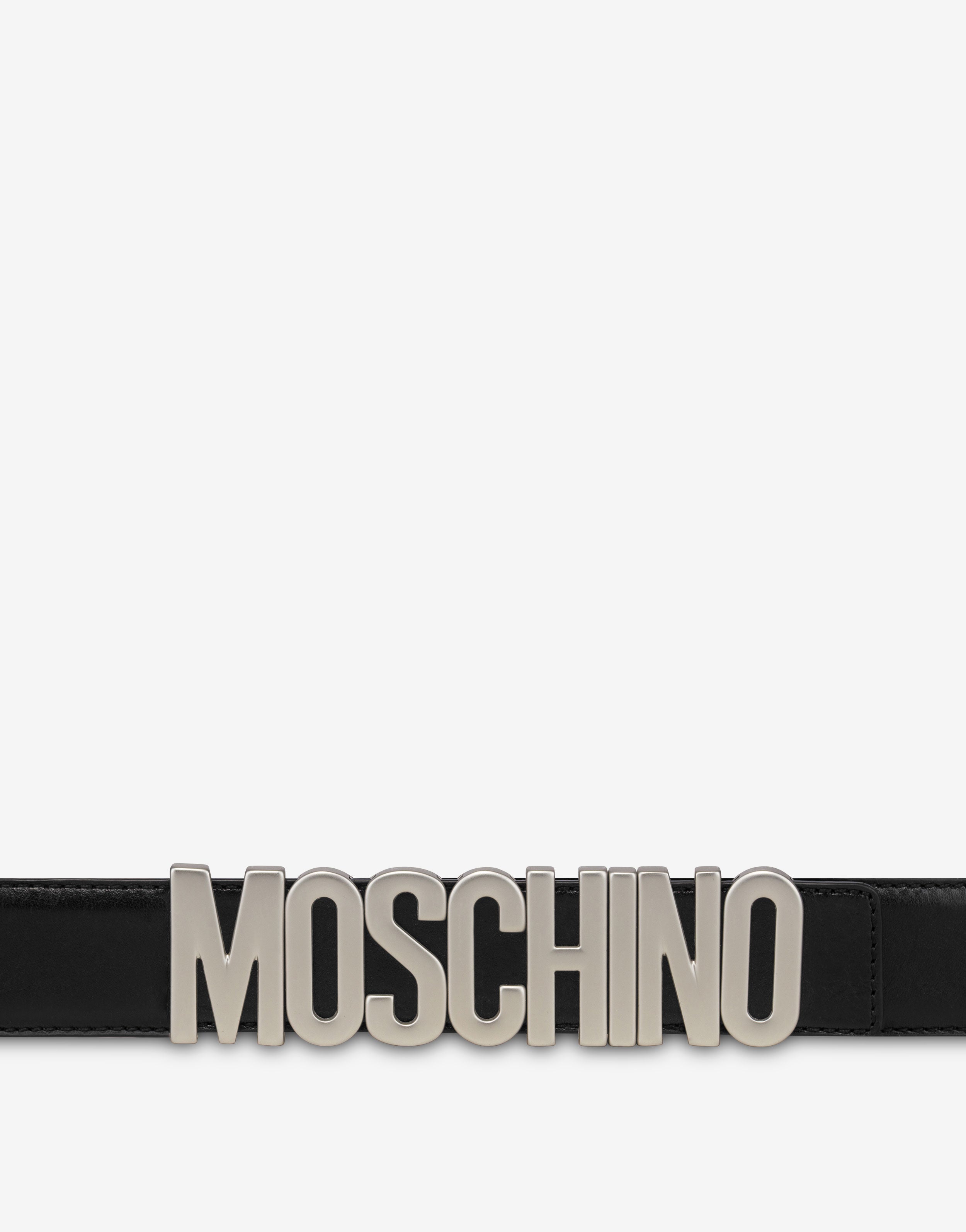 moschino ベルト Belt in leather with logo | Moschino