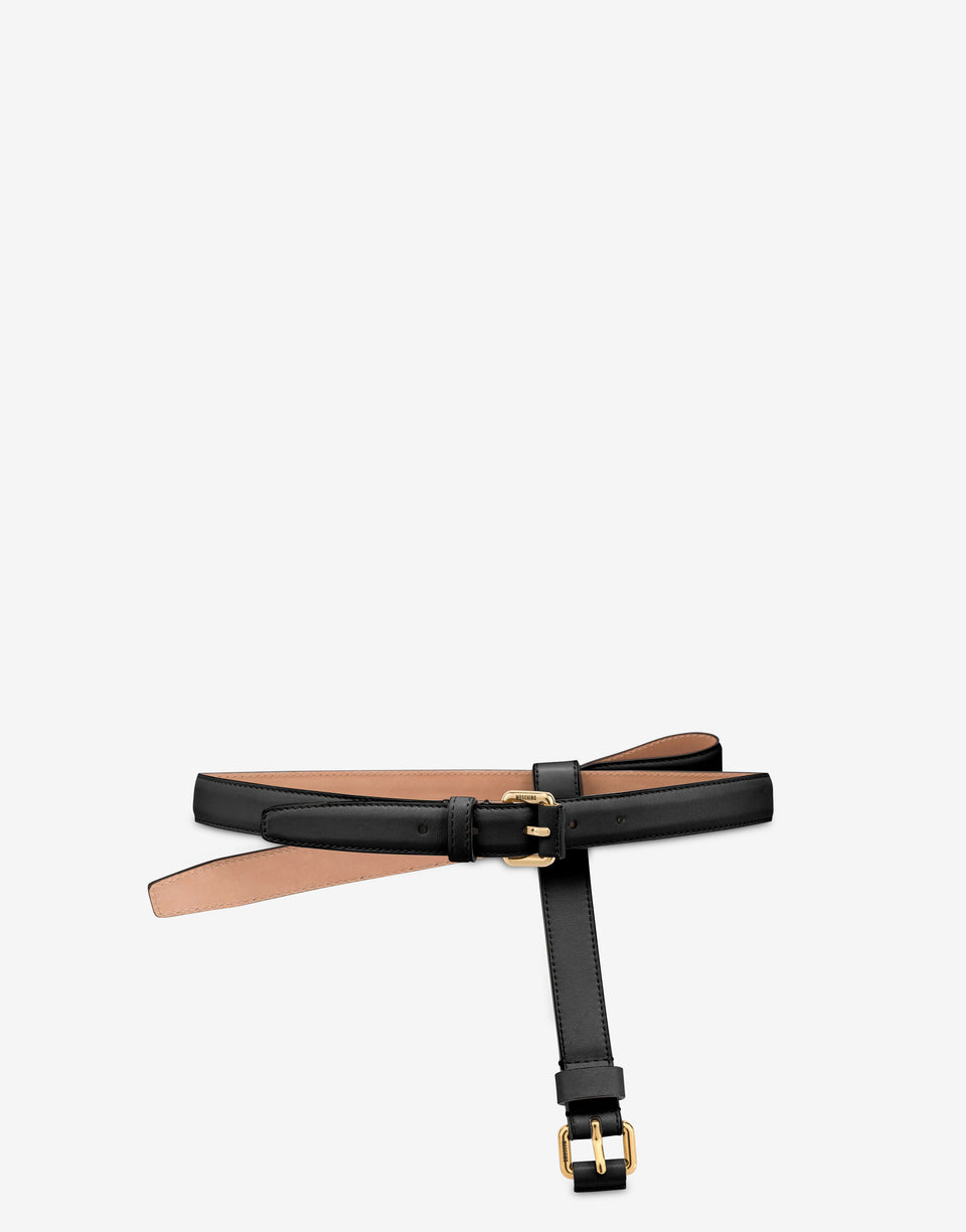 Cinturón de napa Negro Moschino 0