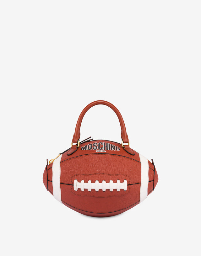 Rugby ball bag Brown Orange Moschino 0