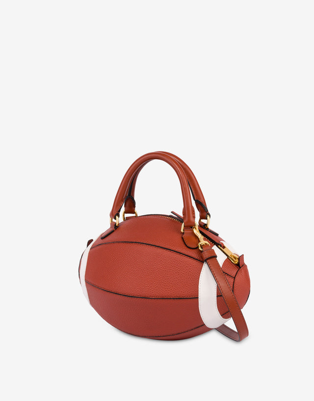 Rugby ball bag Brown Orange Moschino 1