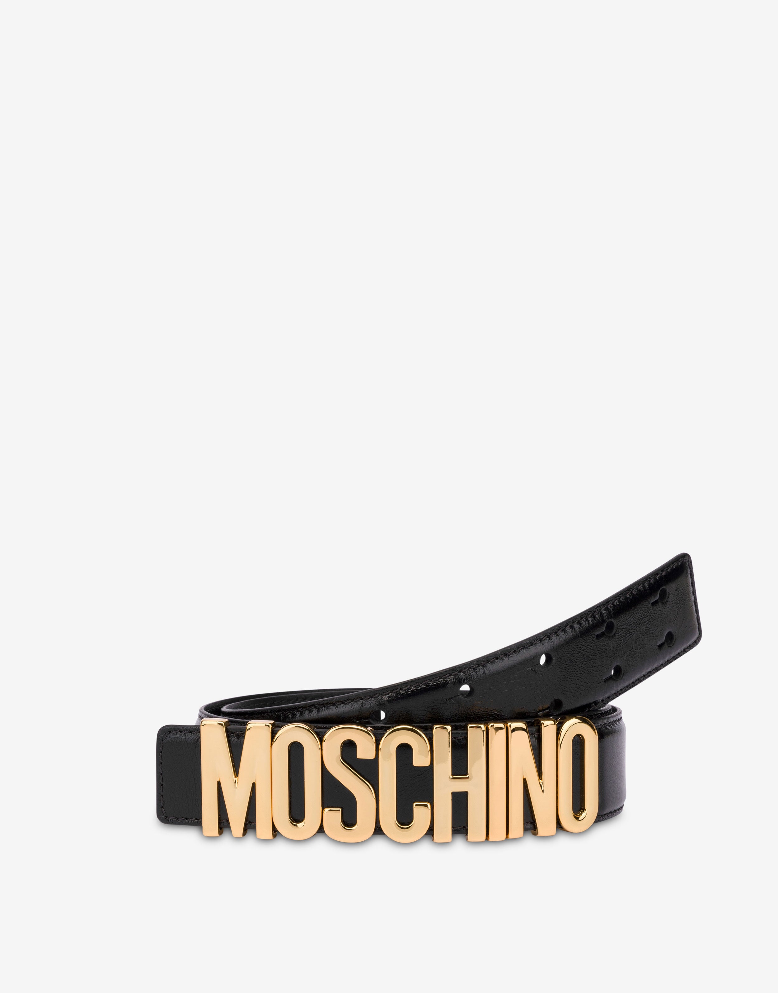 Logo Lettering calfskin belt | Moschino
