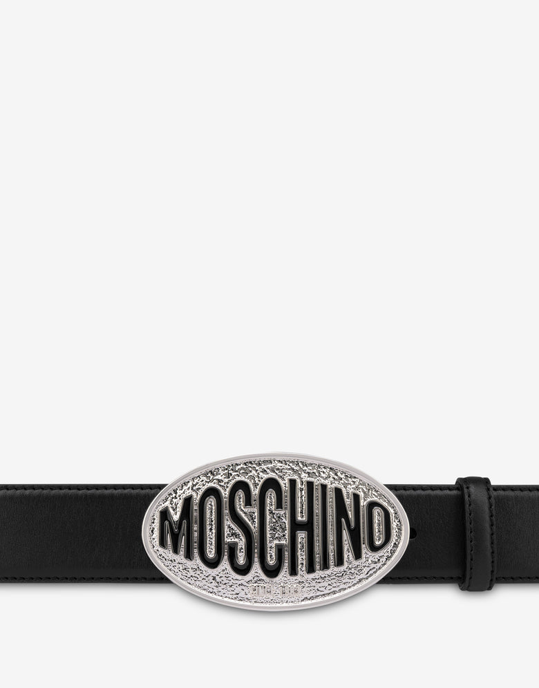 Calfskin belt Black Moschino 1