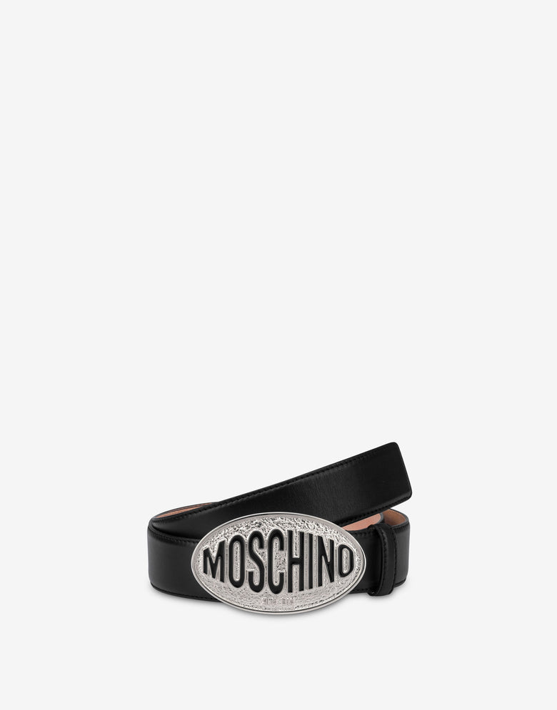 Calfskin belt Black Moschino 2