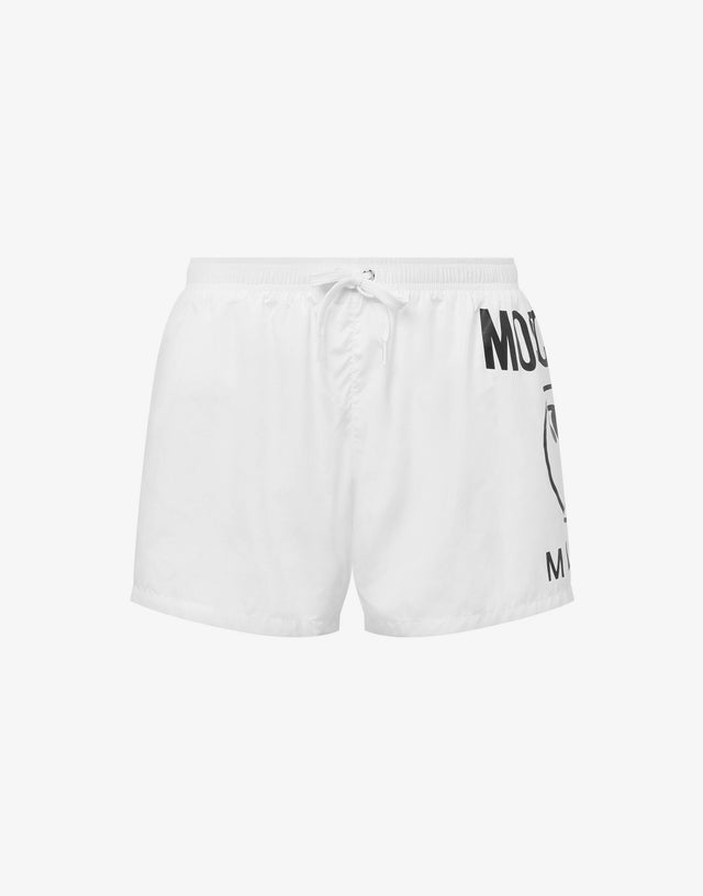 Double Question Mark beach boxer White Moschino 0