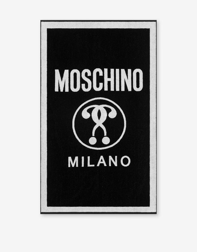 Double Question Mark毛巾布沙滩巾 黄色 Moschino 0