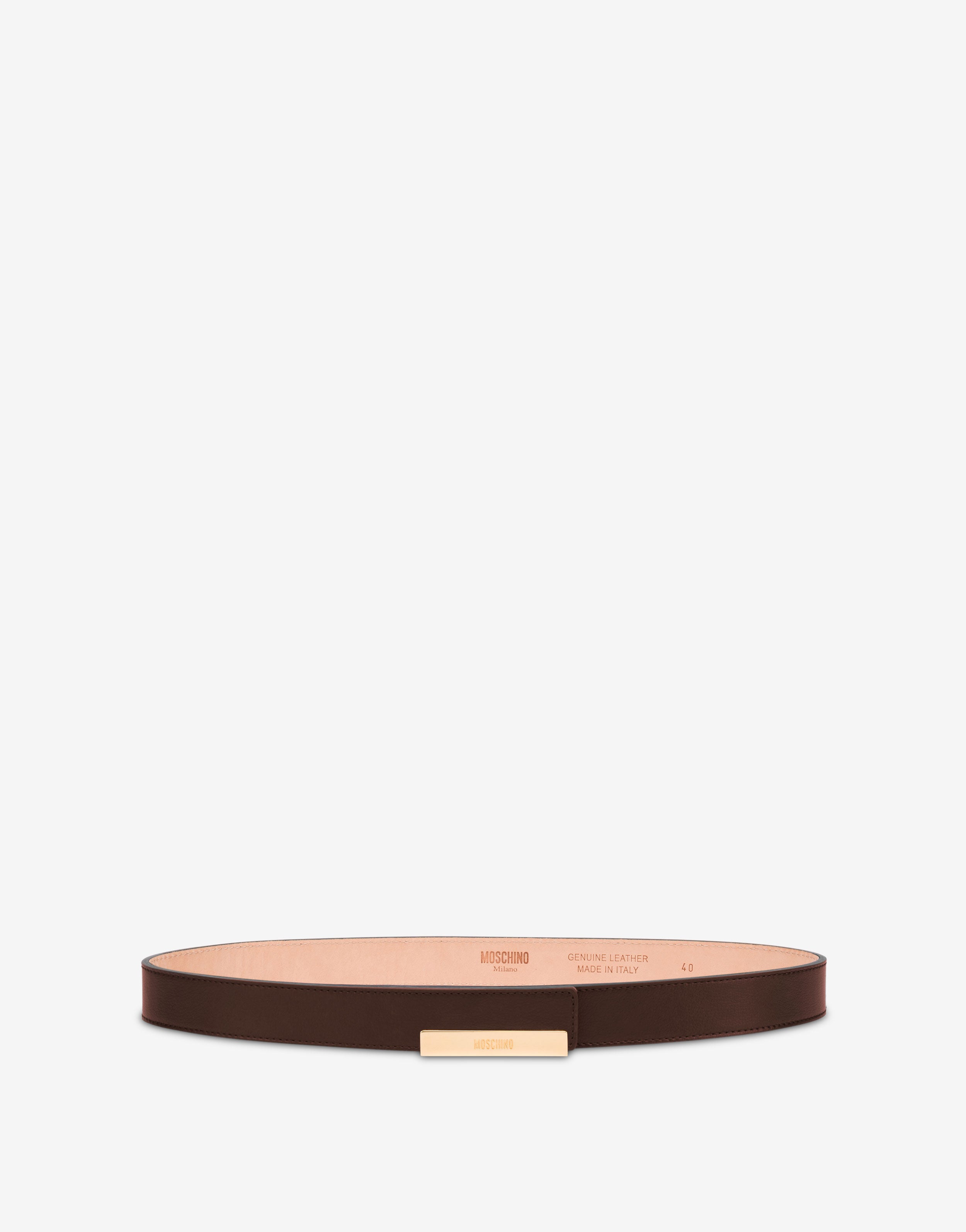 金属牌小牛皮腰带