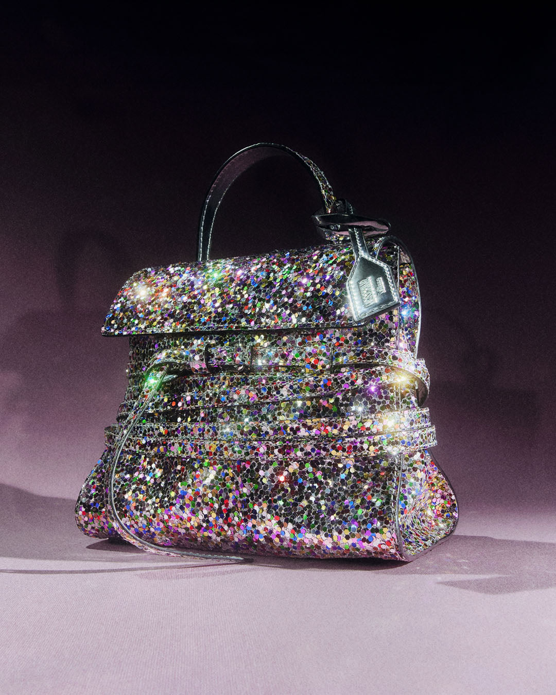 Moschino Shine on Glitter Tie Me bag